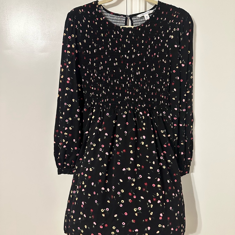 POPSUGAR Black Floral Mini Dress